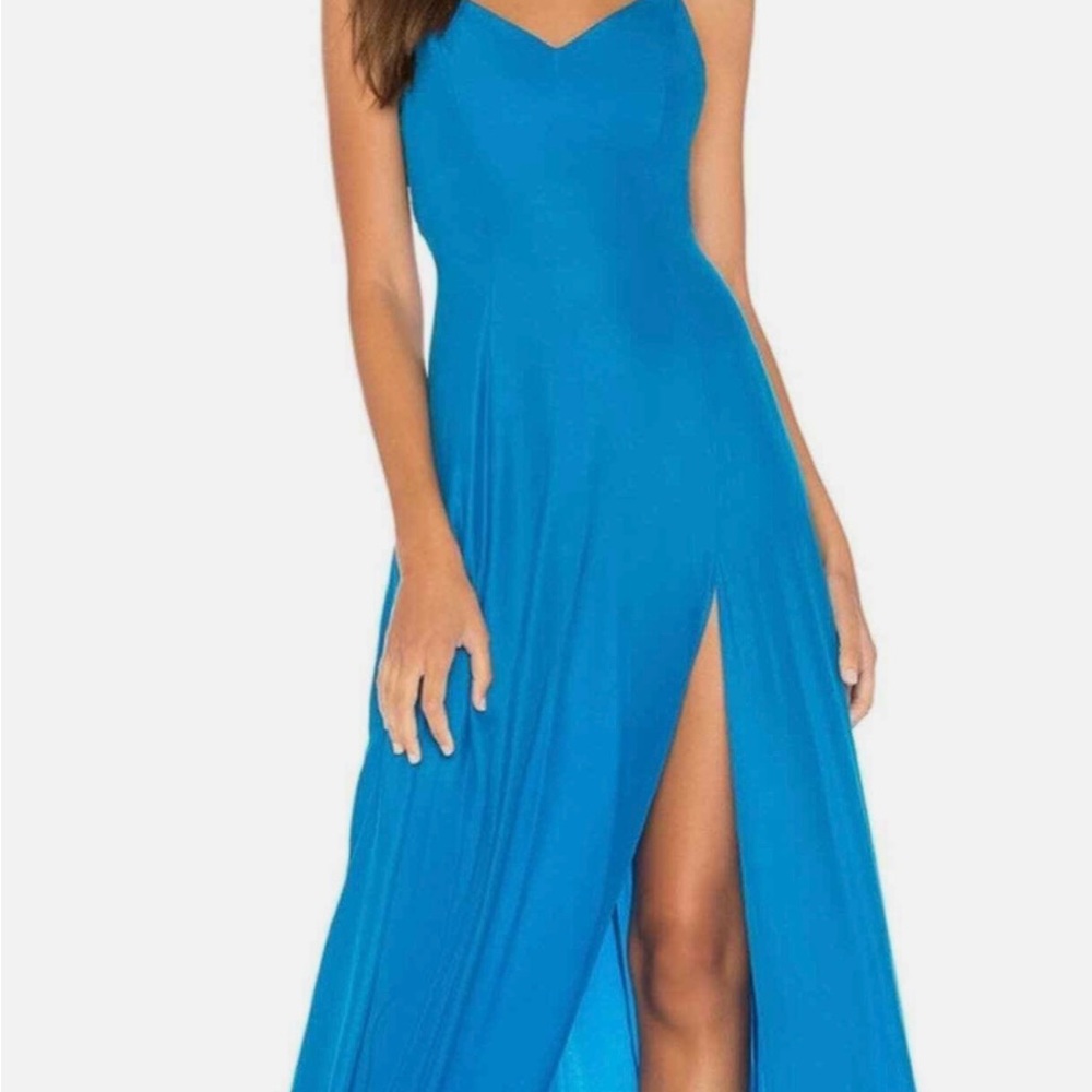 Amanda Uprichard Blue Silk Maxi Dress - Size S - Picture 3 of 14